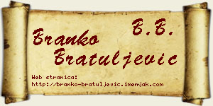 Branko Bratuljević vizit kartica